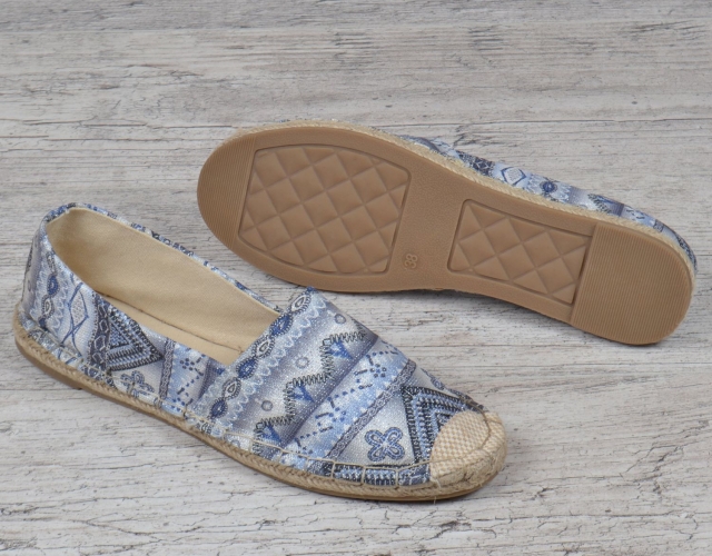 Еспадрільі жіночі плетені кеди текстильні Espadrilles блакитні з люрексом