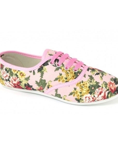 Кеди в квіточку рожеві Floral sneakers