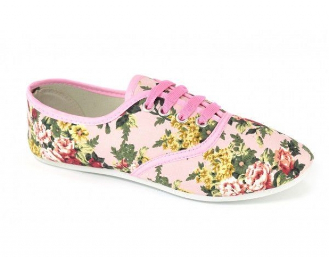 Кеди в квіточку рожеві Floral sneakers