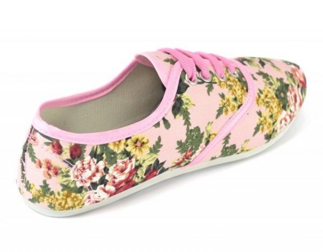 Кеди в квіточку рожеві Floral sneakers