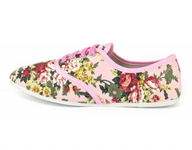 Кеди в квіточку рожеві Floral sneakers