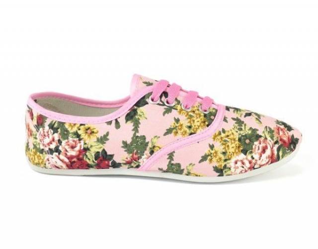 Кеди в квіточку рожеві Floral sneakers